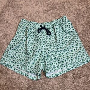 Happy Hour Bold Preppy Swim Trunks‎ Mens Large Green Peacock Print Shorts